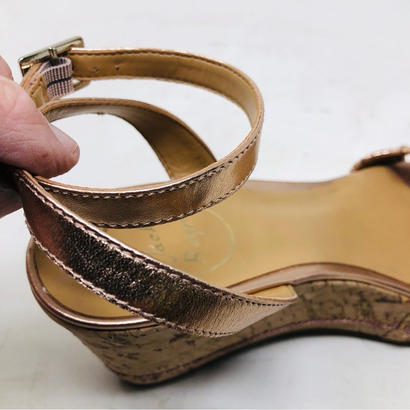 Jack Rogers Rose Gold Keri Cork Wedge Platform Sandals - Picture 4 of 13